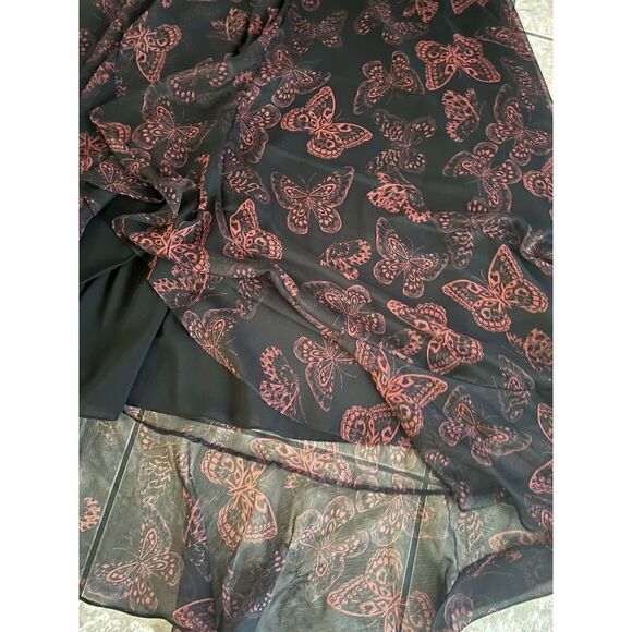 NWT Misa Los Angeles M Maxi Butterfly One Sleeve Dress Ruffle - Picture 2 of 11